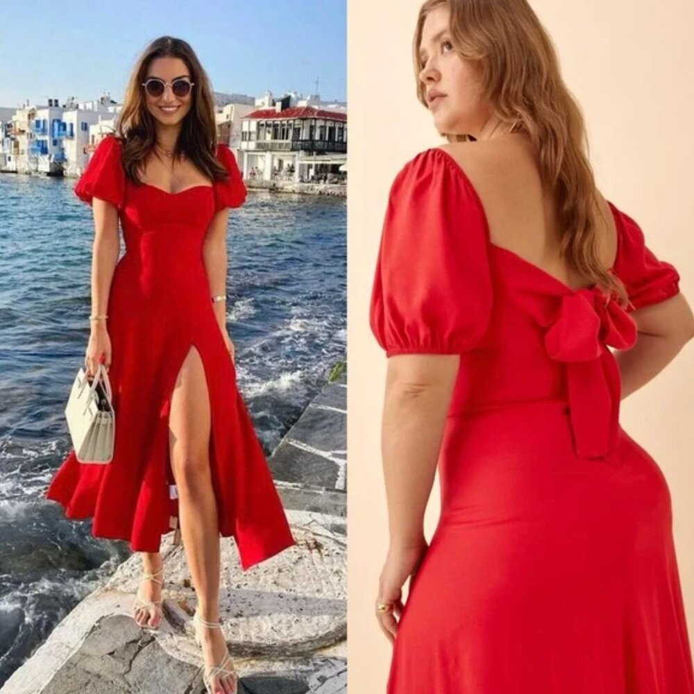 Reformation Mylah Dress, color cherry